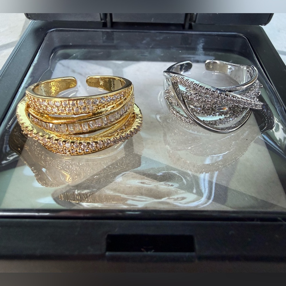 Designer inspired Gold and Silver Women's Ring Set